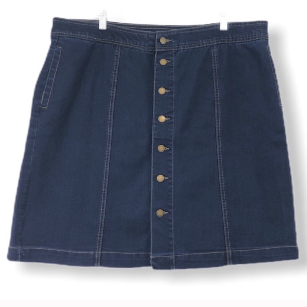 Charter Club 16W Button Down Jean Skirt Pencil